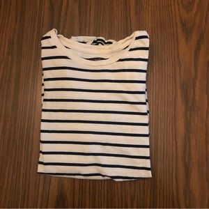 J Crew Cream & Navy striped t shirt